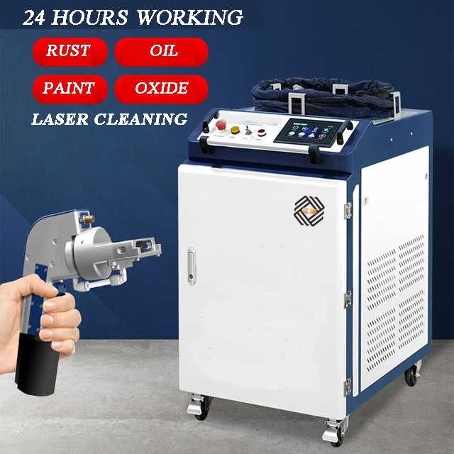 휴대용 레이저 청소 기계 1000W 1500W 3000W JPT 섬유 펄스 오일 페인트 레이저 청소기